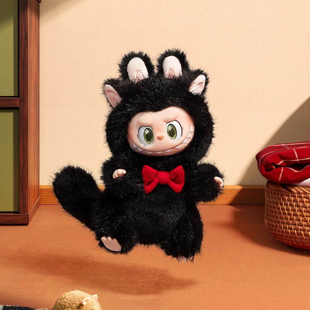 POP MART THE MONSTERS CAT MODE ON Series Vinyl Plush Pendant - Midnight Kitty